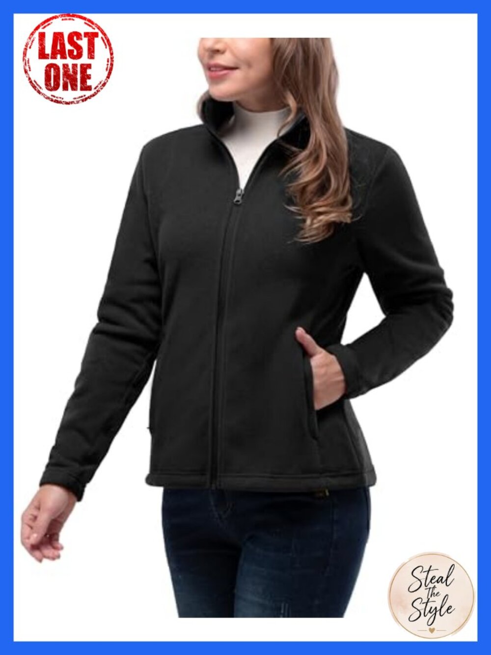 Women's Polar Fleece Jacket Zip Up Lightweight Hiking Sweatshirt